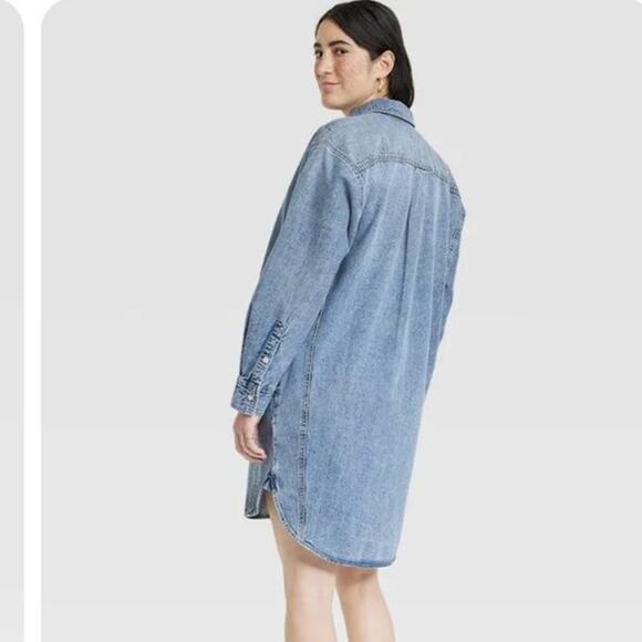 Women's Denim Long Sleeve Mini Shirtdress Size X-Large NWT- Universal Thread - Picture 6 of 13